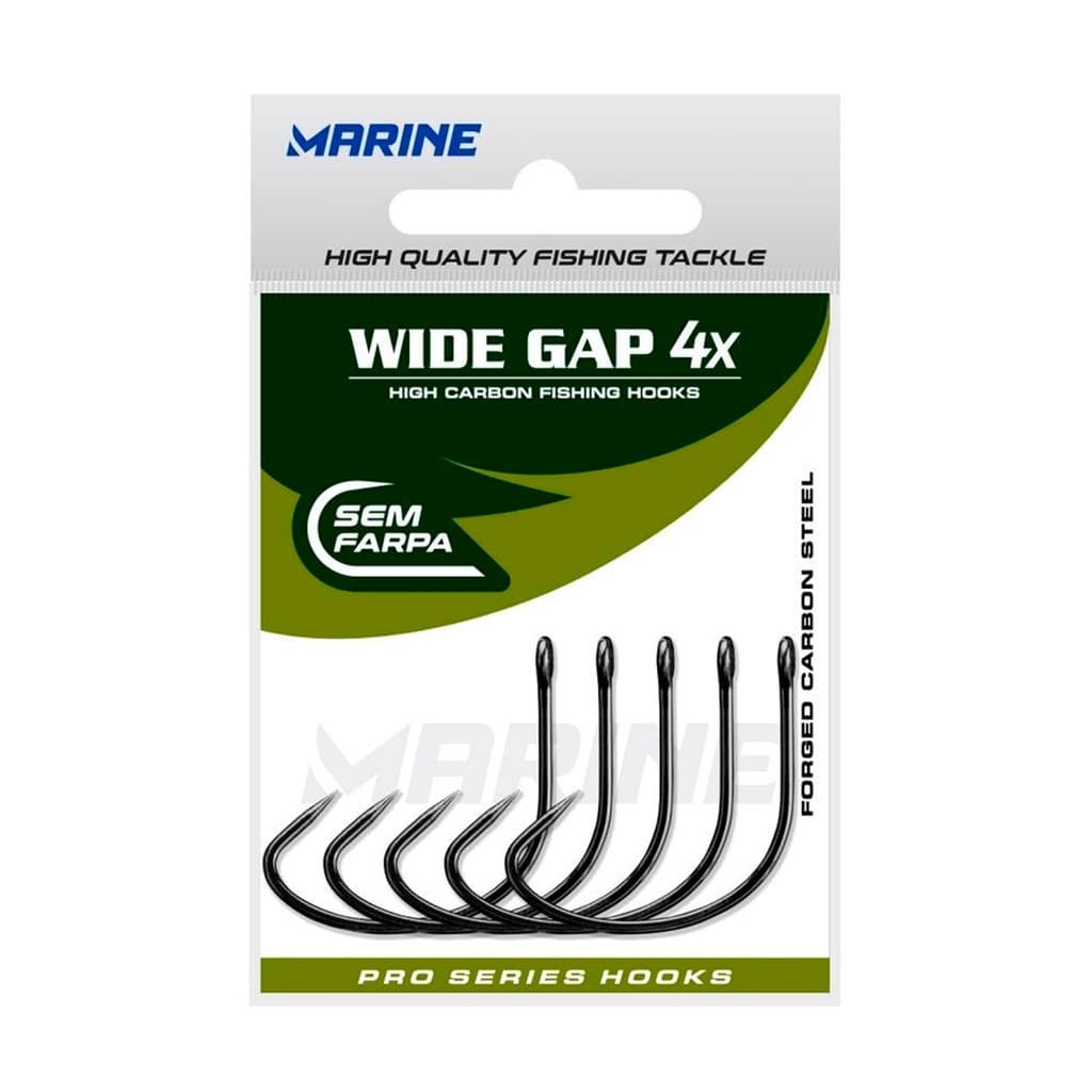 Anzol Marine Sports Wide Gap 4x Sem Farpa 2/0 Cartela com 40 Unidades