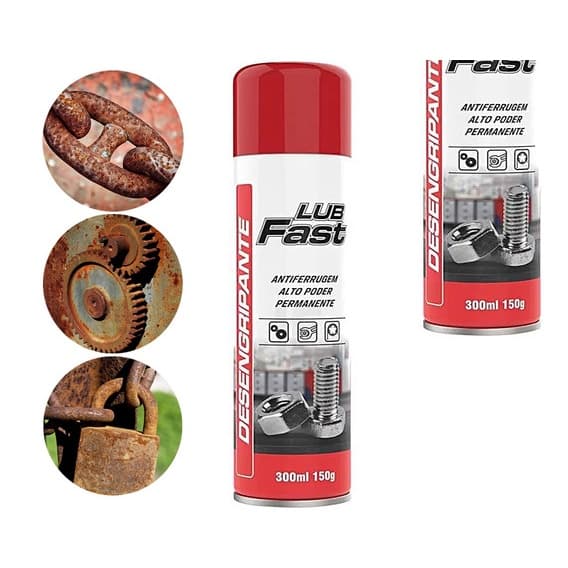 Óleo Lubrificante Desengripante FastLub Multiuso 300ml Spray Aerosol Ferramentas Proteção Manutenção
