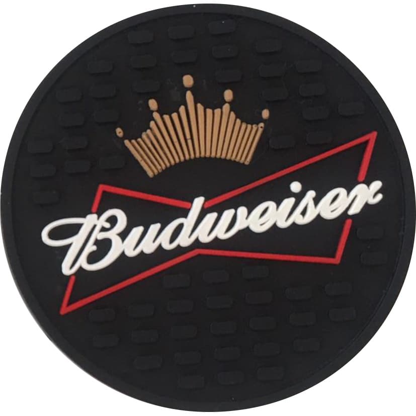 6 Unidades Porta Copo Budweiser Preto - Descanso De Copo Emborrachado Balcao moveis bares mesas