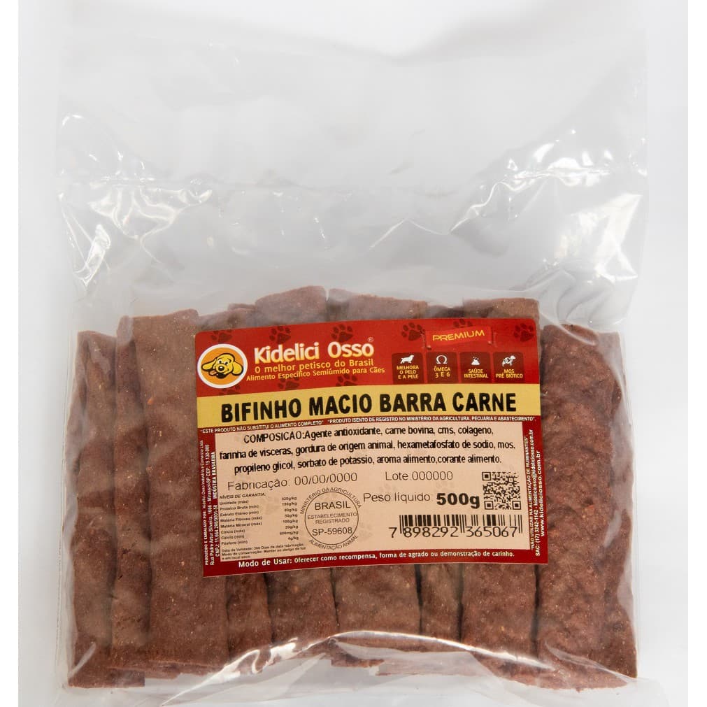 Bifinho Macio - Kidelici Osso - Sabor Carne - 500G