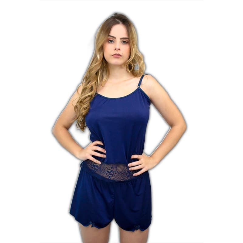Pijama Curto - Baby Doll Feminino com Detalhes em Renda e Lacinhos - short doll - pijama feminino - pijama curto - conforto - roupa de dormir 0604