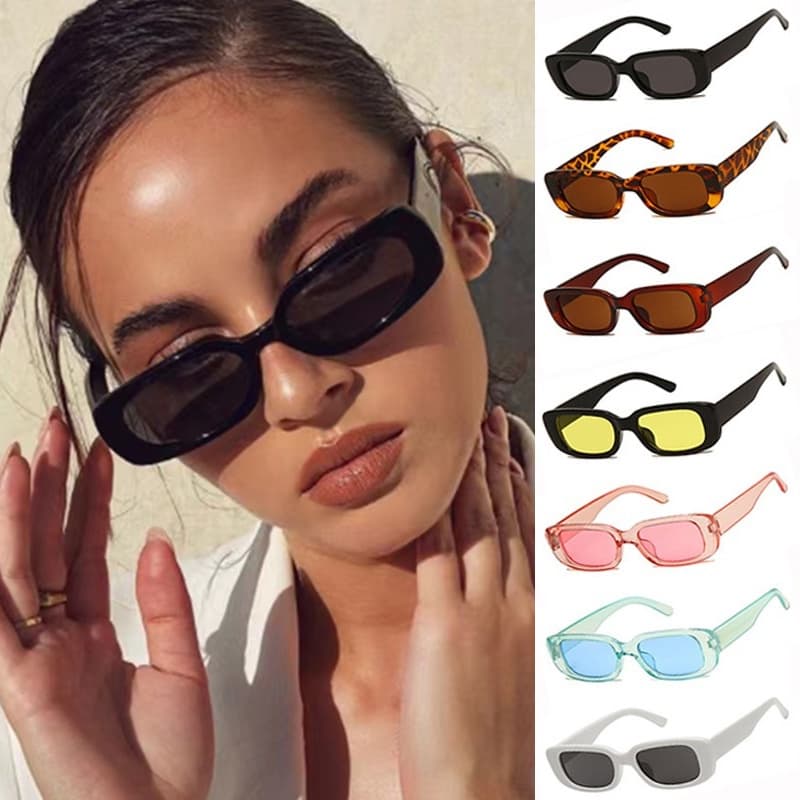 Óculos De Sol Retro Vintage Retangular Unissex Feminina