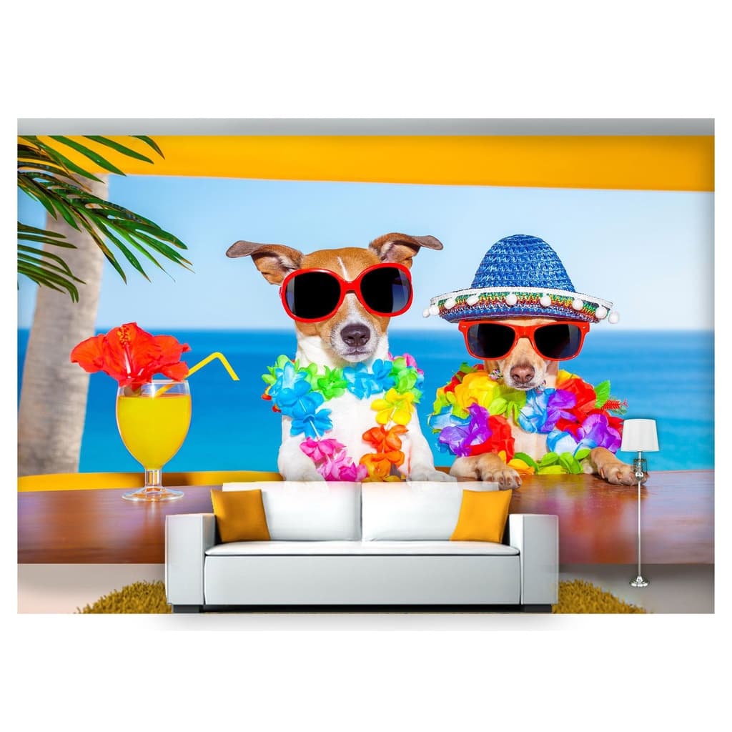 papel de parede Animais cachorro viagem 3D m² ANM166
