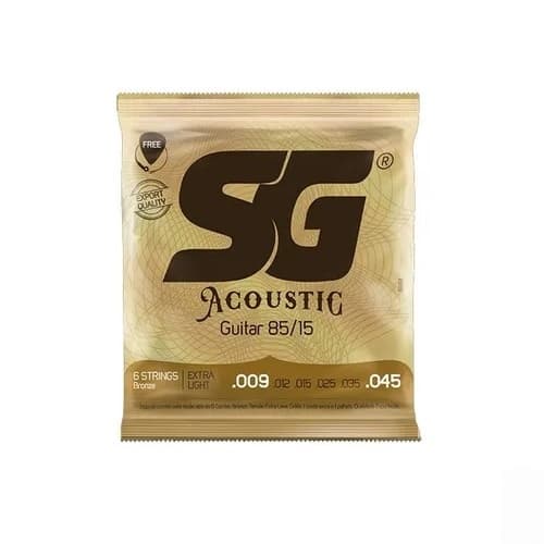 Encordoamento Sg Para Violao Aco 09/45 Bronze 85/15+palheta