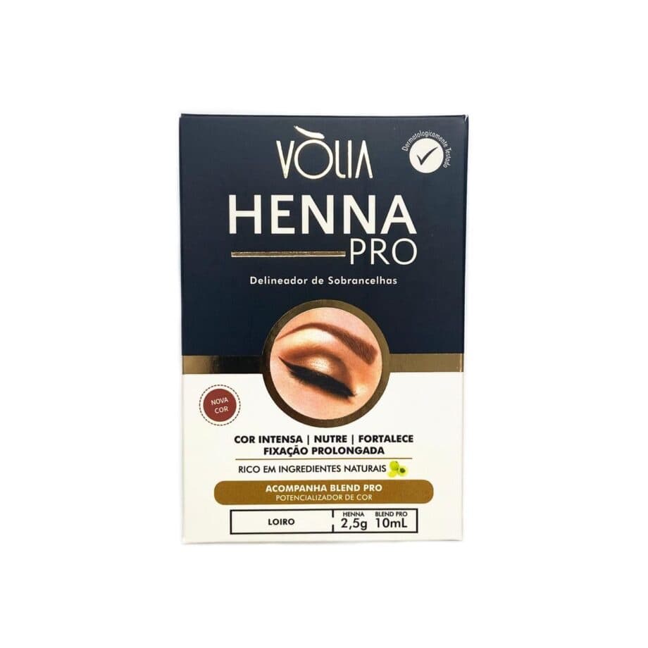 Henna Volia Pro Delineador Coloracao Intensa Realca Sobrancelhas Fixacao Prologada