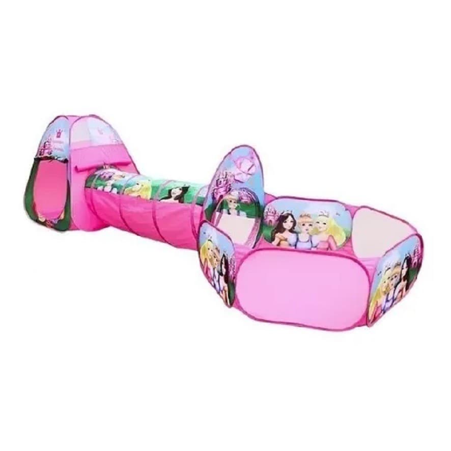 Barraca 3 Em 1 Princesa Toca Túnel  Piscina De Bolinha brinquedo parquinho kit