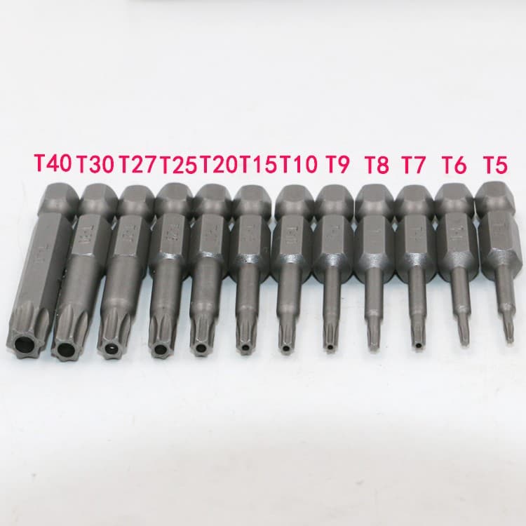 12 Pçs Conjunto De Bits De Segurança À Prova De Violação Chave De Fenda Broca Torx Cabeça Plana 1/4 " Hex Driver