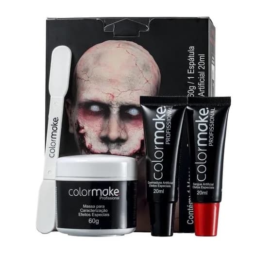 Maquiagem Artística Terror Sangue +massa+queimadurazumbie