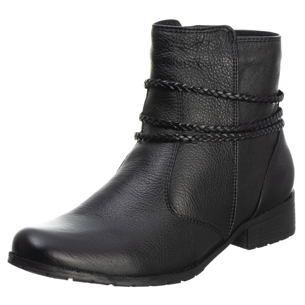 Bota Cano Curto Feminina 100% Couro 5040 Preta