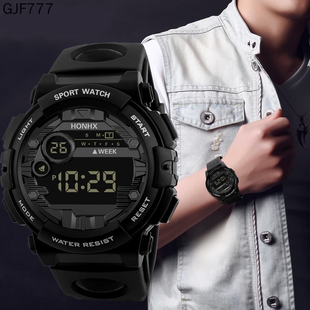 Relógio De Pulso Digital Masculino À Prova D 'Água Luminoso Com Mostrador Grande / Esportivo / Lazer
