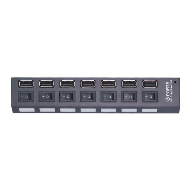 Hub Usb 2.0 Hi-Speed 7 Portas Suporte HDD 500Gb