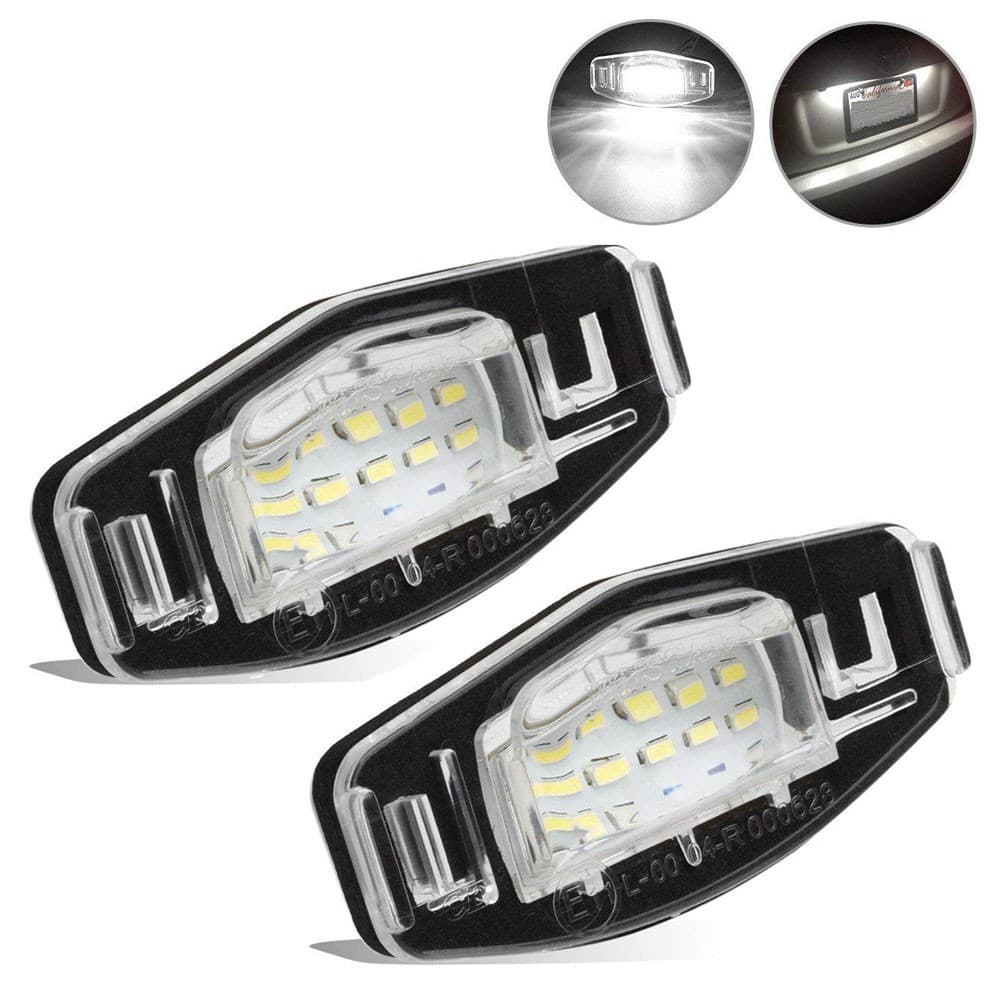2pcs luz da placa de licença do carro para Honda Civic Pilot Accord Odyssey Acura MDX RL TSX ILX RDX livre de erros 3W 18 LED branco luzes da etiqueta de licença Substituição direta da lâmpada da placa traseira