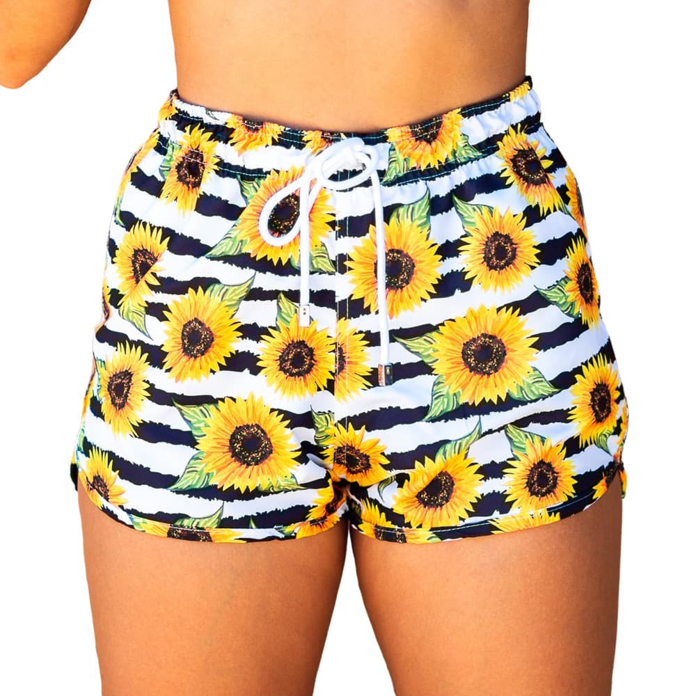 Short Feminino Estampado Girassol