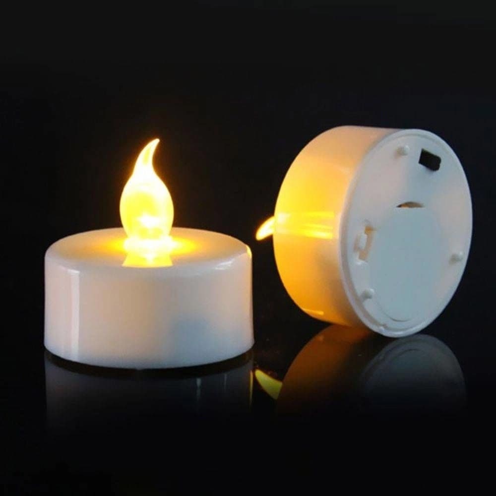 Mini Vela Artificial Luz Led Decoração Durável Eletrônica Para Casa Igreja Kit 02 Unidades Bateria
