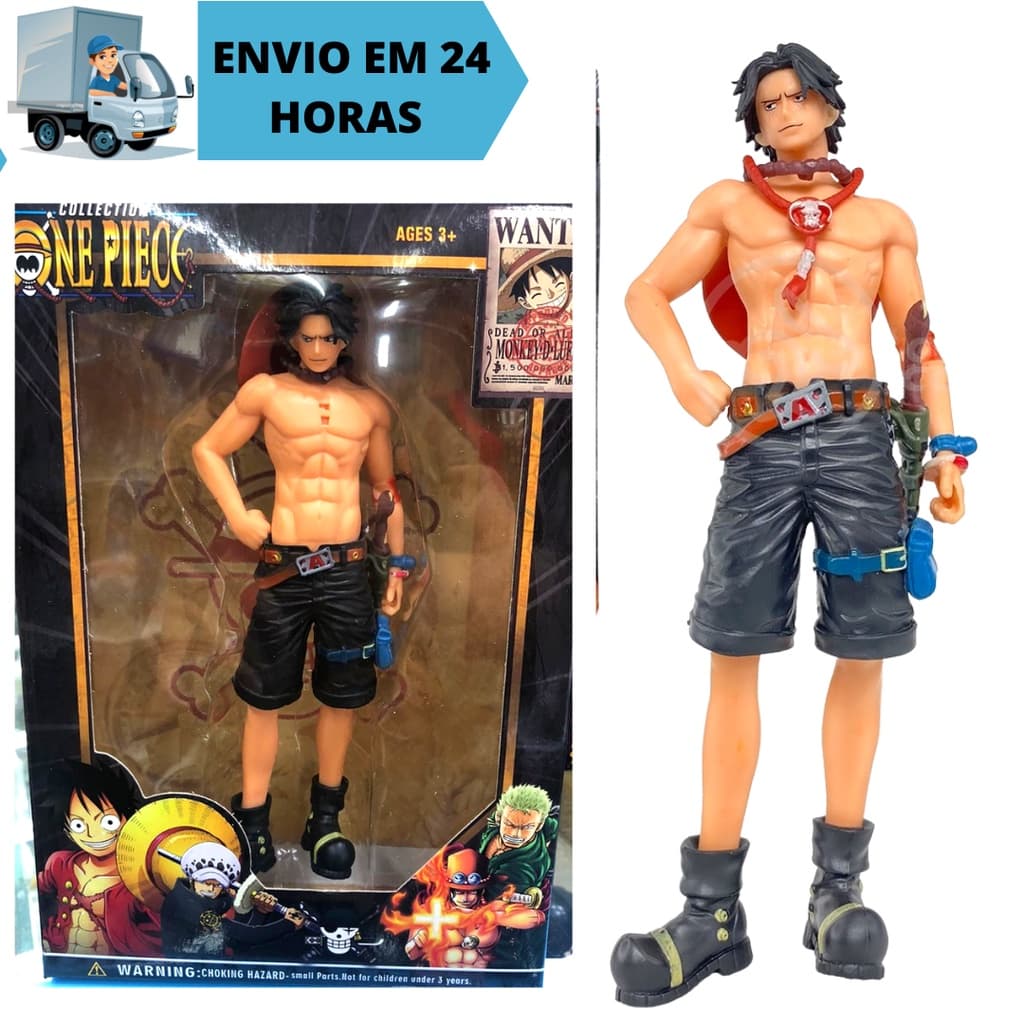 Boneco Brinquedo  Anime Miniatura Action Figure  de Ação One Piece 18cm - Portgas d. Ace