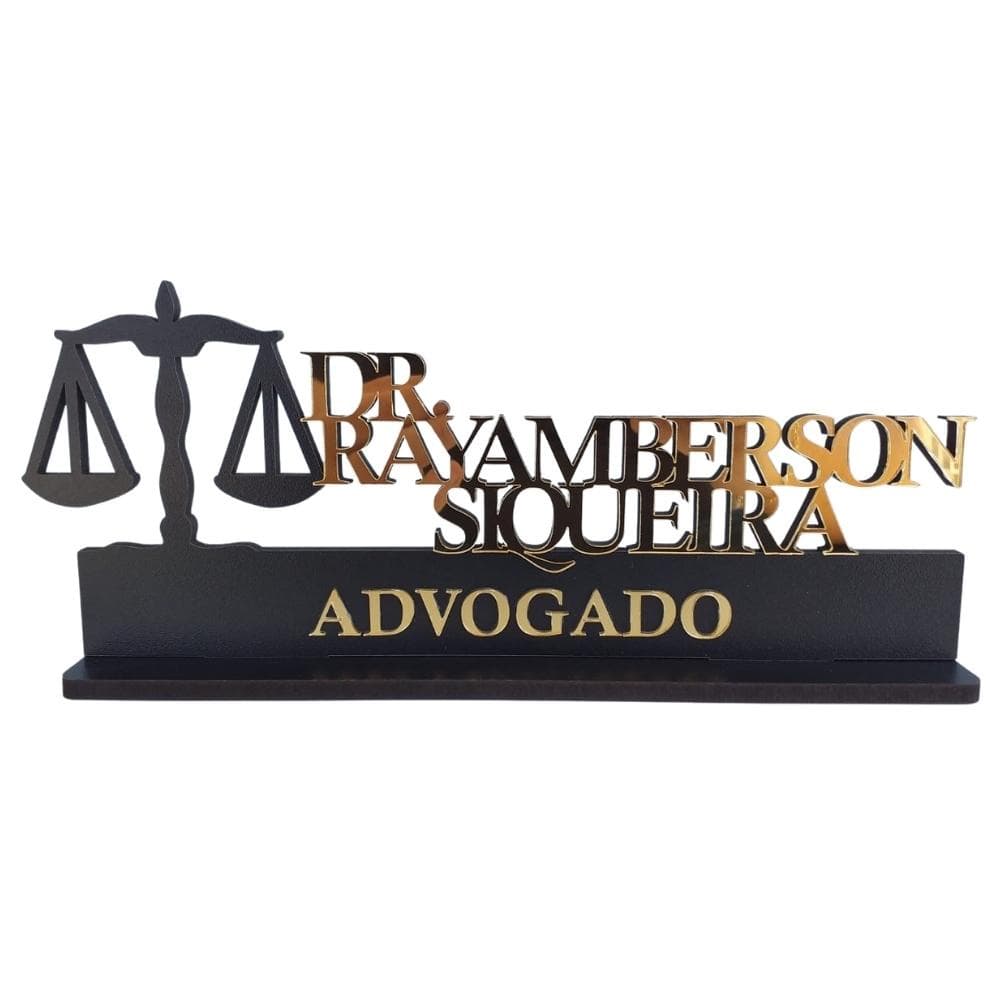 Placa Profissão Personalizada Com Nome Advocacia Advogado