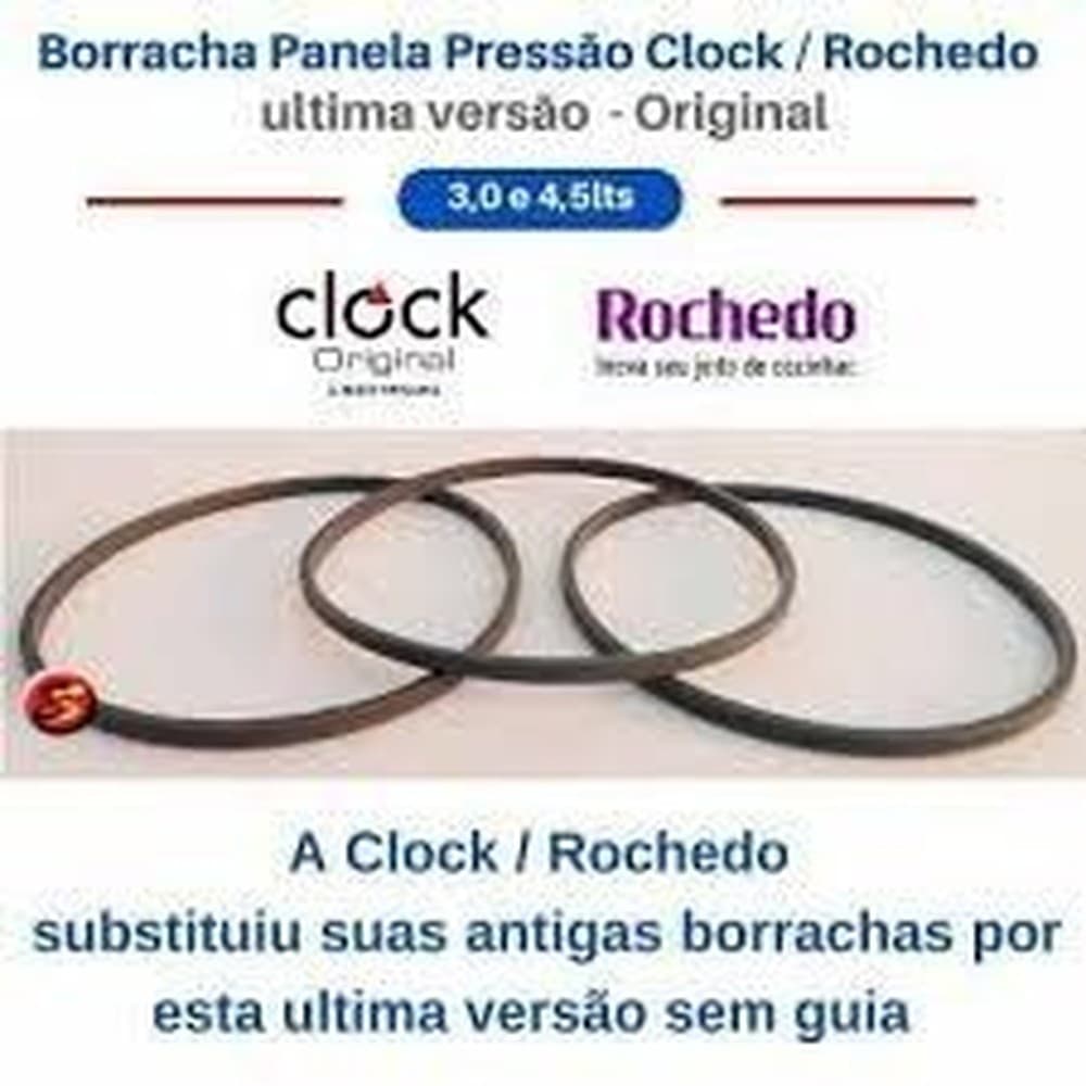 Anel Borracha De Vedação Para Panela De Pressão Clock 3 Ou 4.5 L. Original Clock - Kit 3 Peças