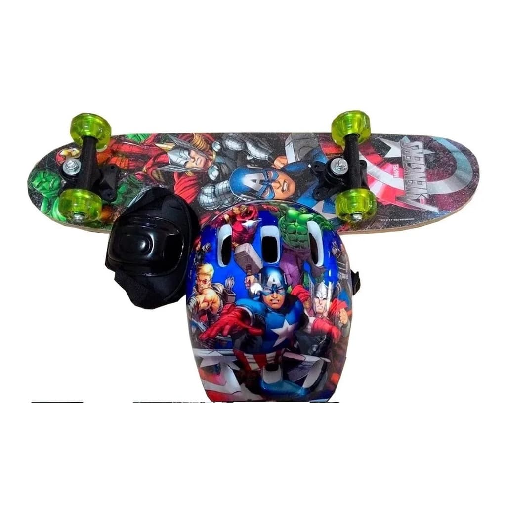 Skate Infantil Vingadores + Capacete Joalheira Frete Rápido