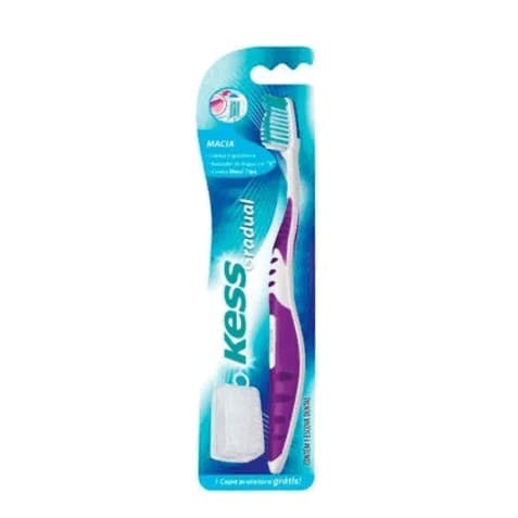 Escova Dental Kess Gradual Média - 2079 C/ Porta Cerdas