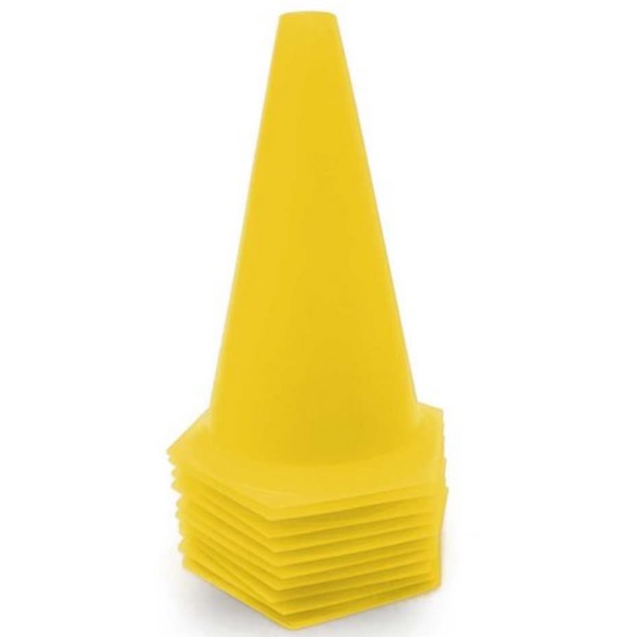 Kit C/10 Cones 24cm Treinamento Cor Amarelo
