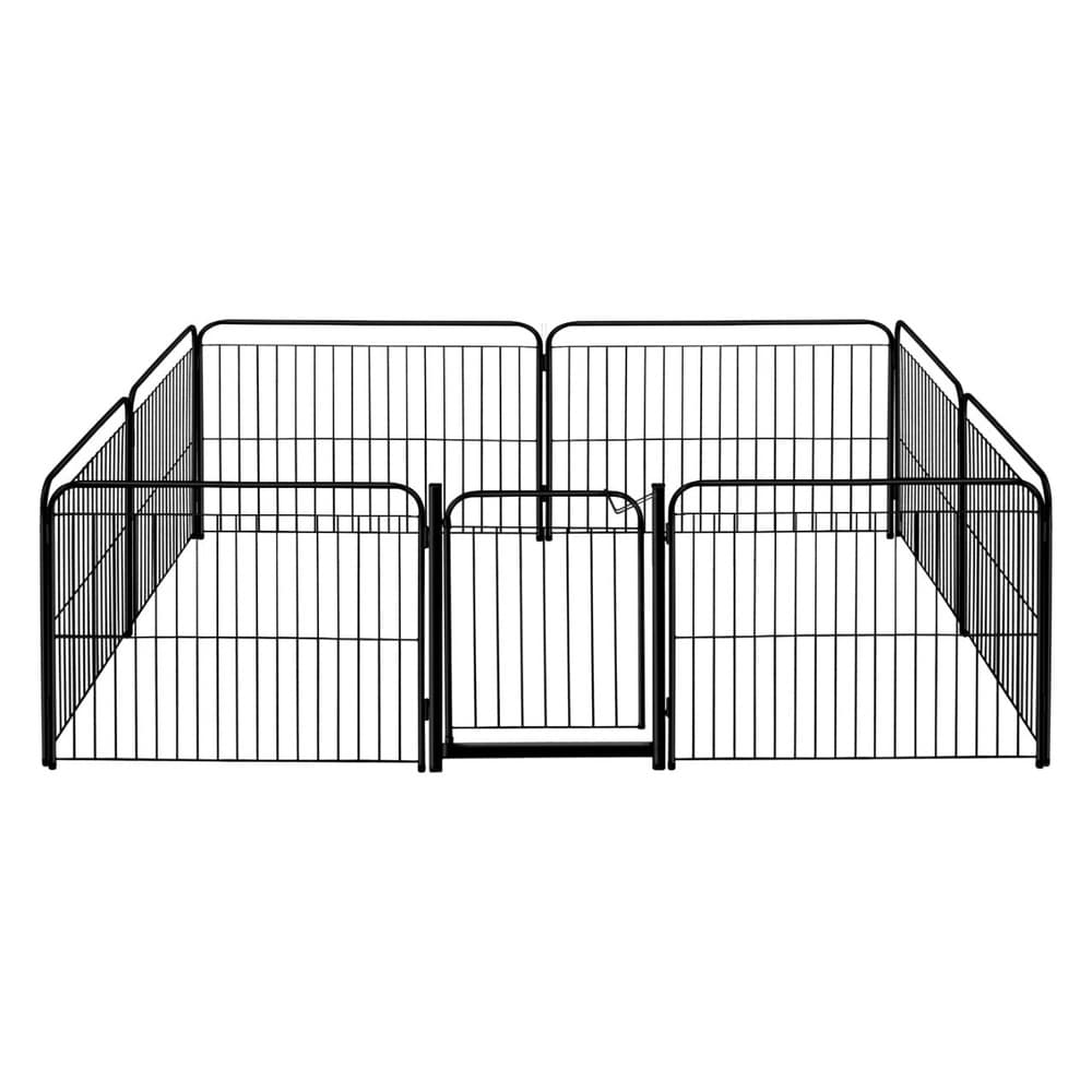 Cercado Pet Canil Para Dogs Animais De Estimação 8/65 Mais Portão + kit - PRETO