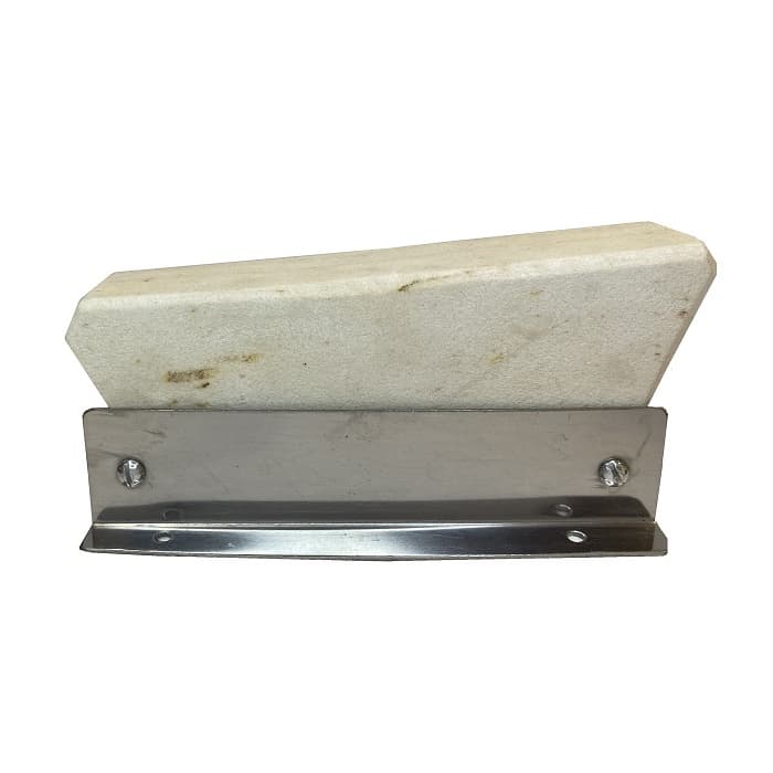 Afiador Amolador de Facas em Pedra Natural Arenito com base em Inox - Funcional e Decorativo - Pedra Arenito