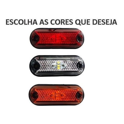 Lanterna Lateral Demilitadora LED p/ Caminhão Baú Carretinhas e Barcos