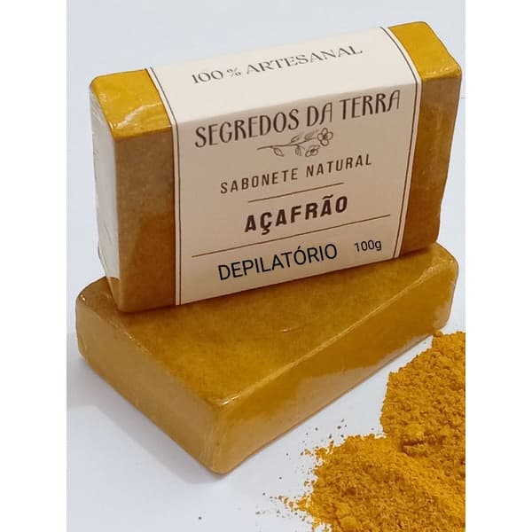 Sabonete de Açafrão Depilatório, Com Aloe-Vera, Trata Foliculite