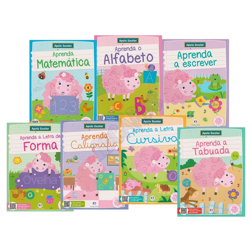 Cartilha Apoio Escolar-Aprenda a Escrever/o Alfabeto/Matemática/Caligrafia/a letra de Forma/a letra cursiva/a Tabuada