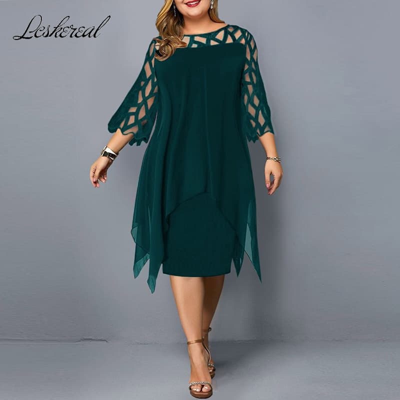 Vestido casual feminino de chiffon oco solto 2022 vestidos de verão plus size