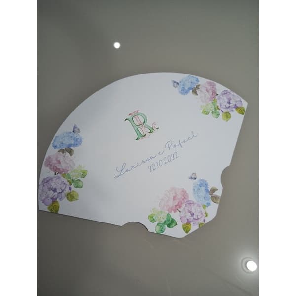 Leque ventarola de casamento personalizado