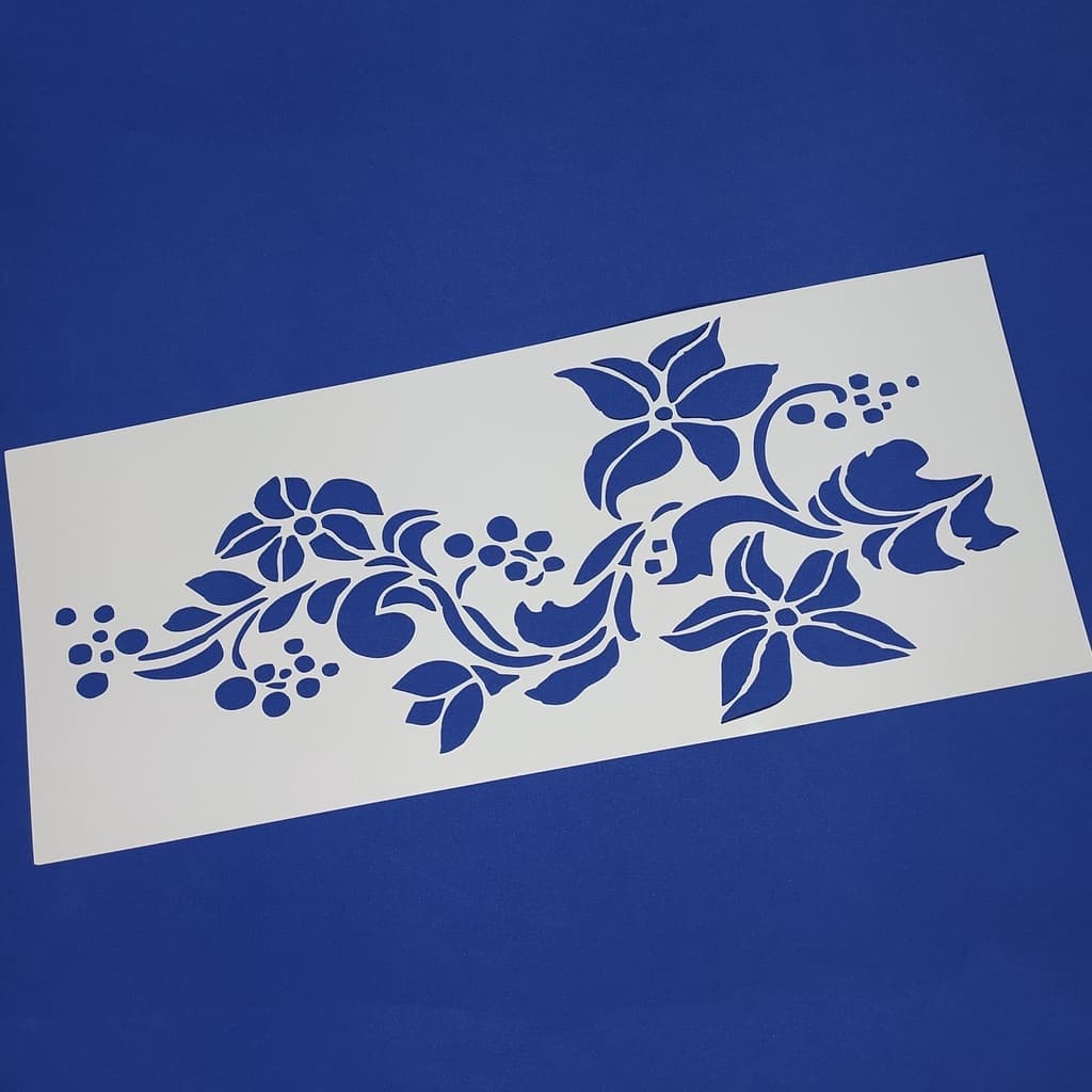 Stencil para Pintura Arabesco Floral - 17x40 cm