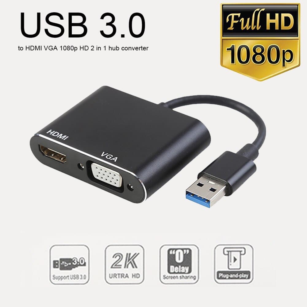 Cabo Adaptador Conversor USB X HDMI e VGA ||  NO BRASIL  ||  MULTI TELAS || WINDOWS 10 8 7