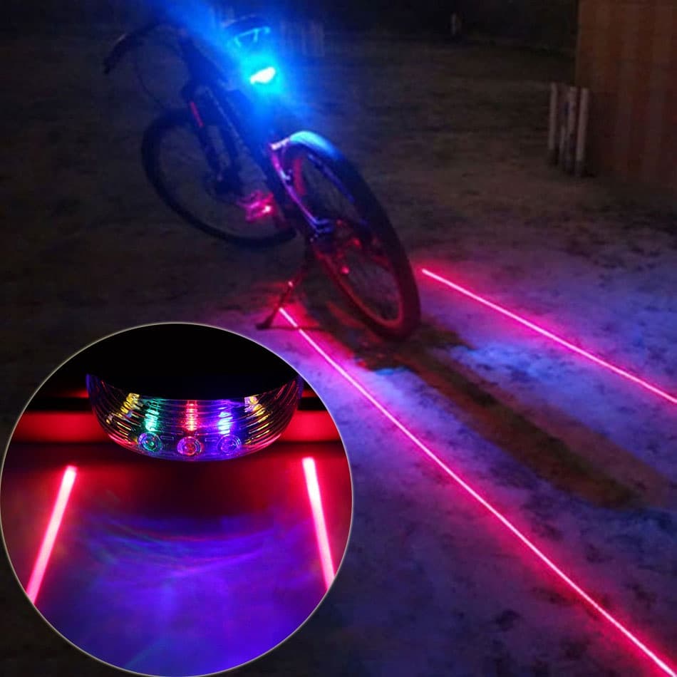 À Prova D'água Bicicleta Ciclismo Luzes Taillights LED Laser Segurança Aviso Da Cauda Acessórios Luz