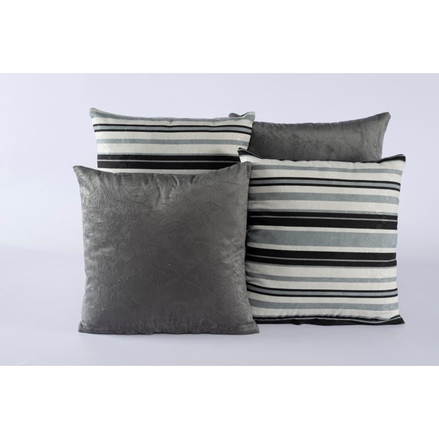 Kit de 04 Almofadas Listradas Cheias de Ótima qualidade para decoração em tecido Suéde e Jacquard