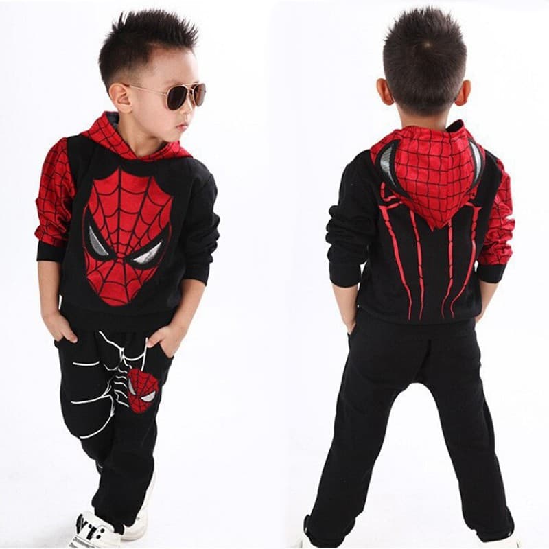 Homem-Aranha Conjunto de Moda de Outono para Meninos Roupas para crianças de 2-6 anos de idade