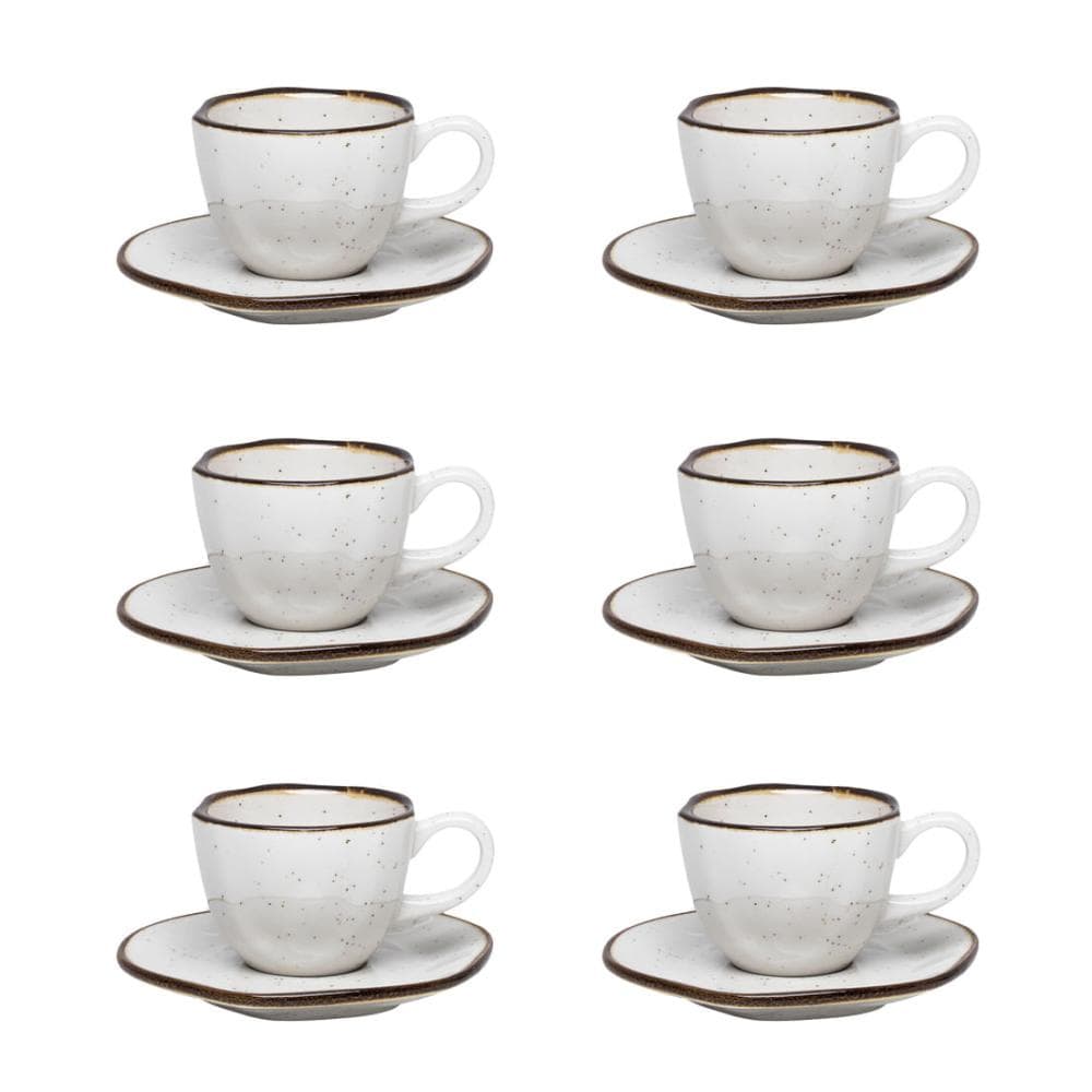 Conjunto de 6 Xícaras Pequenas 75ml Com pires Ryo Maresia