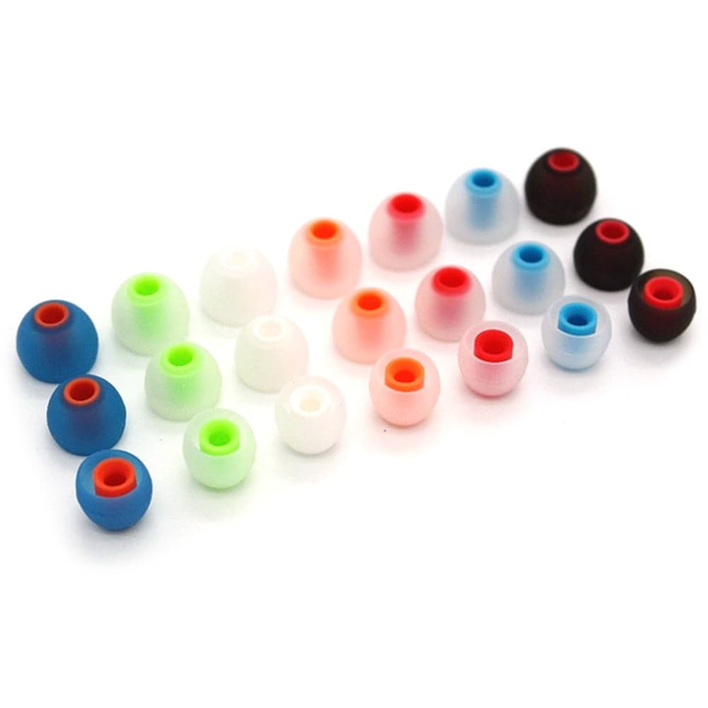 Pr* 6 Pairs 12 PCS 3.8mm Soft Silicone In-Ear Earphone Covers Earbud Tips Earbuds Eartips Dual Color Ear Pads Cushion fo