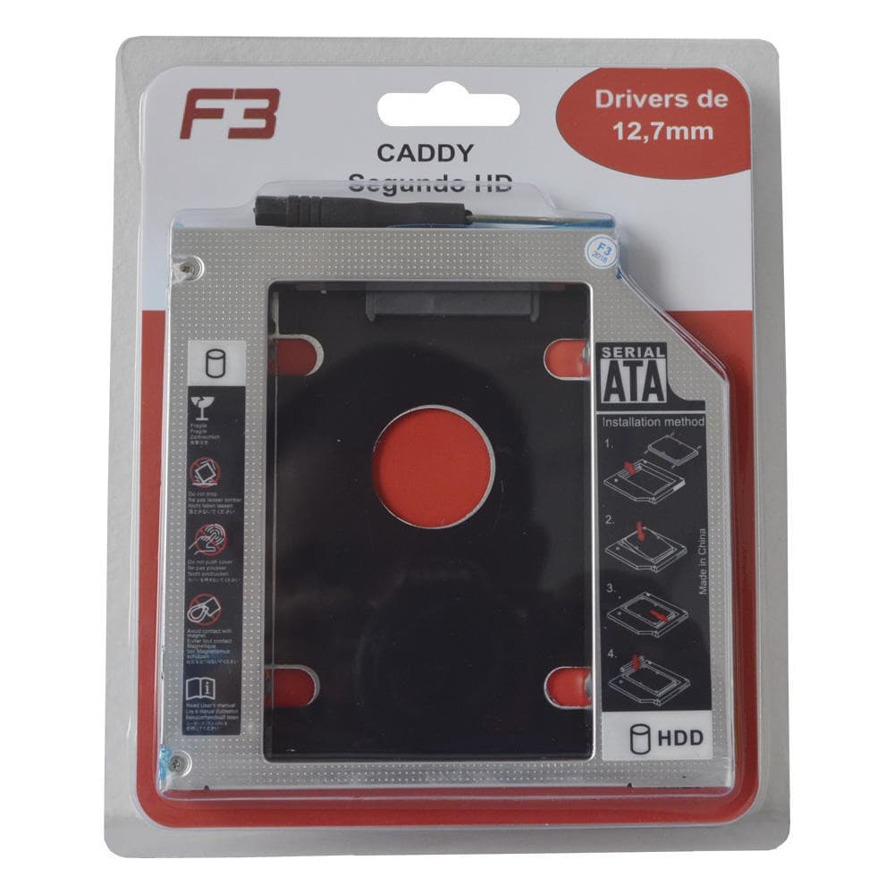 HDD Caddy Para Notebook Sata/Sata 12.7mm F-CY01