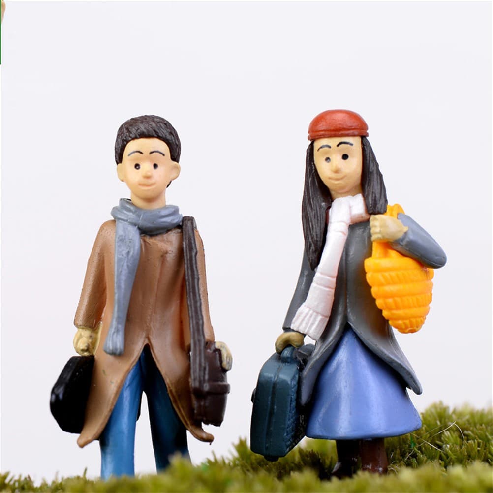 2pçs Bonecos Miniaturas De 4CM-Decoração Jardim