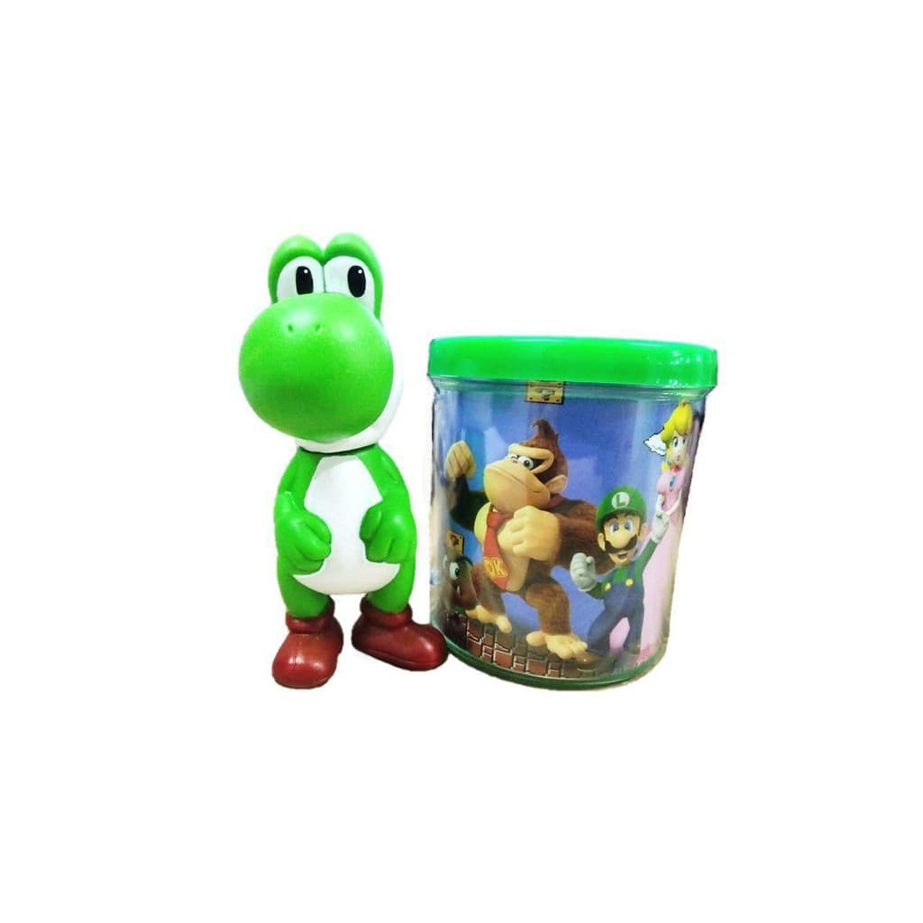 NOVO Boneco Yoshi Super Mario bros Com Caneca Personalizada Verde jogo nintendo Novos especiais da loja