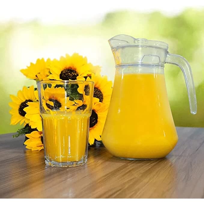 Jarra de Vidro Safira 1,6L com Tampa Transparente