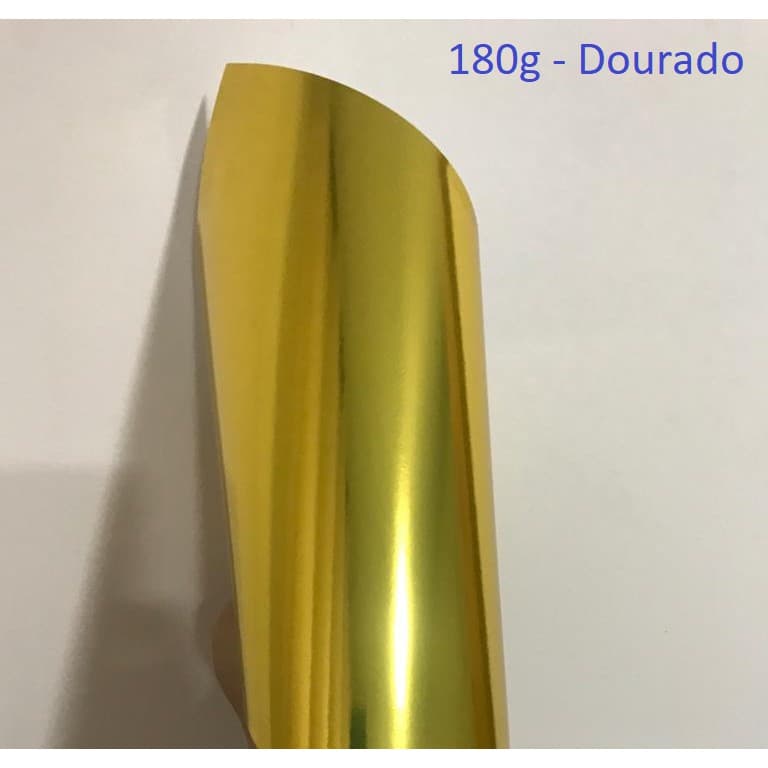 Papel Laminado Lamicote Dourado A4  **180g** - 1 Face - 50 folhas