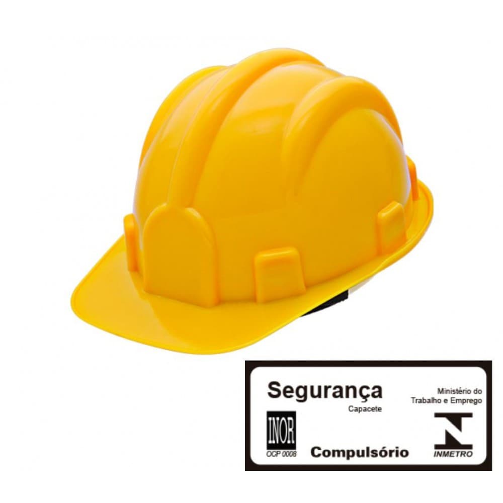 Capacete Segurança Epi C/carneira Selo Inmetro Amarelo + C.a