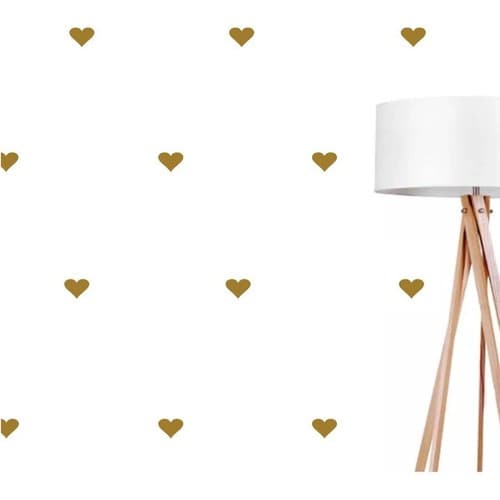 Adesivos De Parede Corações Decorativos 50 Unidades 5cm Dourado Quarto Infantil Romântico Decoração
