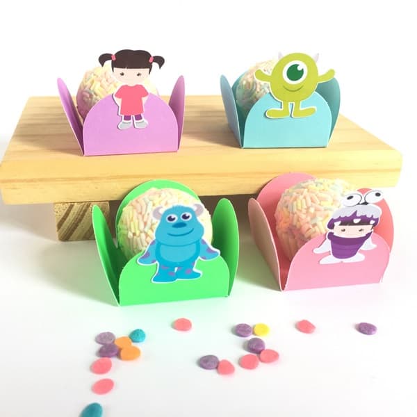 100 Forminhas para Doces Festa de Aniversário, Confeitaria, BRIGADEIRO, Monstros Cute