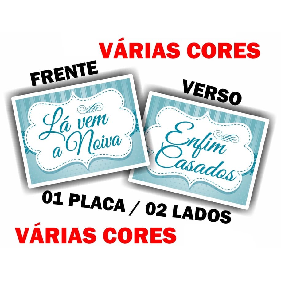 Kit 5 Placas PVC 30x25cm para Entrada e Saída Triunfal da Lá Vem a Noiva/Noivo na Igreja a PROVA D'ÁGUA