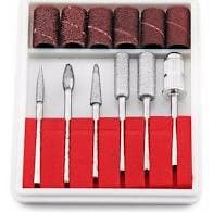 Kit 6 Brocas E 6 Refil De Lixas Para Lixa Elétrica  Bits Unhas Acrigel Porcelana Fibra Mandril