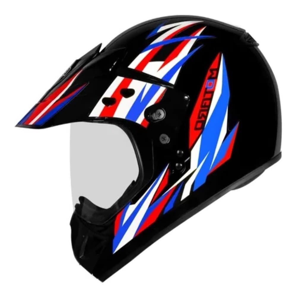 Capacete Motocross Ebf Motard Street Fechado Com Viseira