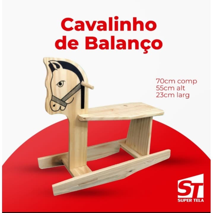 Cavalinho de Balanço em Madeira - Embalagem Desmontado